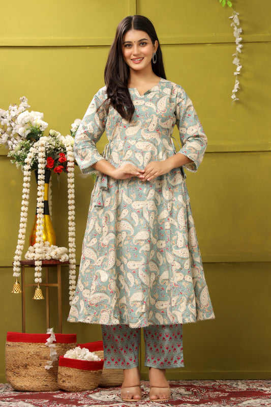 Kusum Anarkali Flower Printed Suit Set