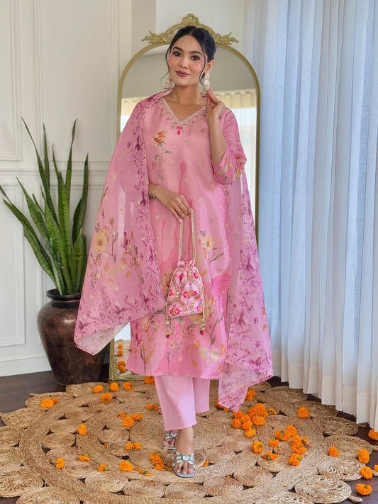 Aabha Simmer Jacquard Suit Set