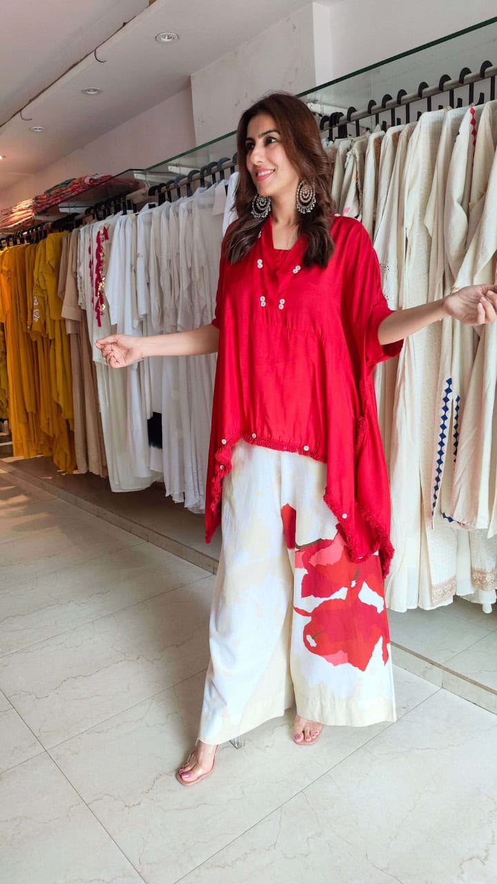 Silvana Kaftan Top & Printed Palazzo Co-ord Set