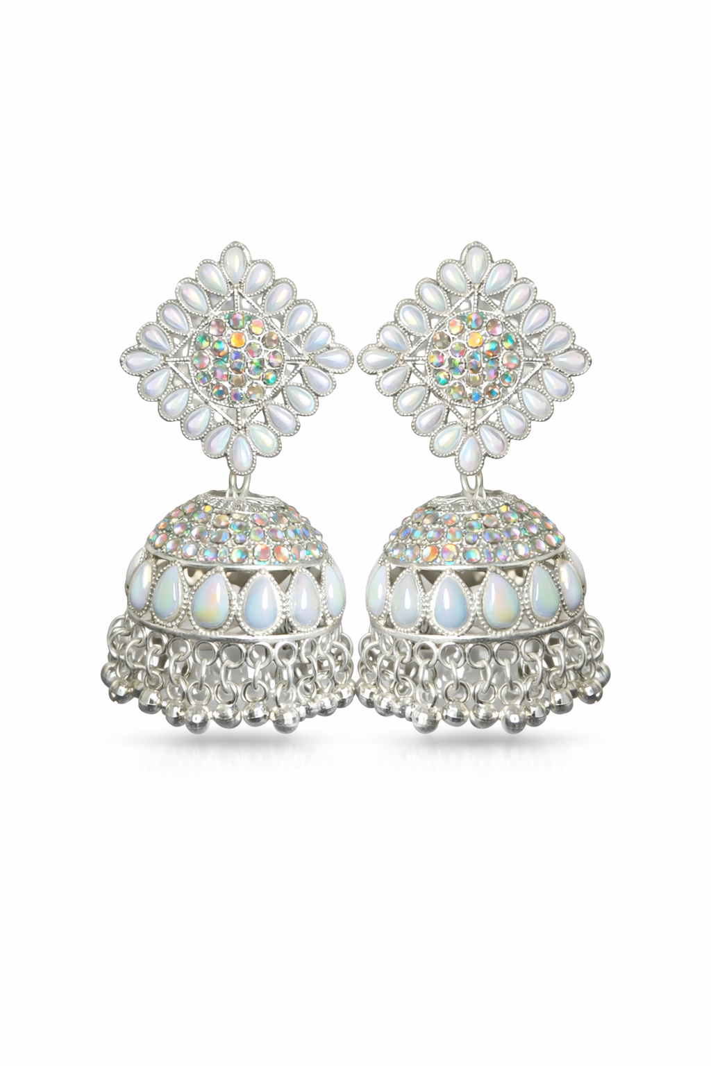 Meenakari Leaf Jhumkas