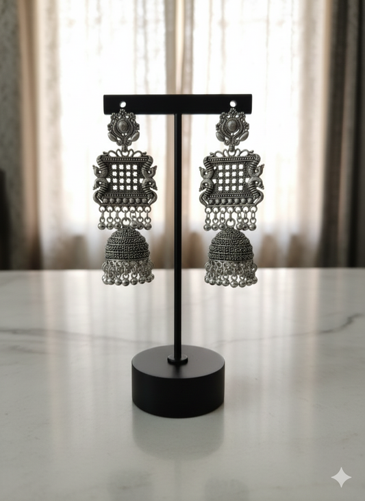 Majestic Multi-Tiered Peacock Jhumkas