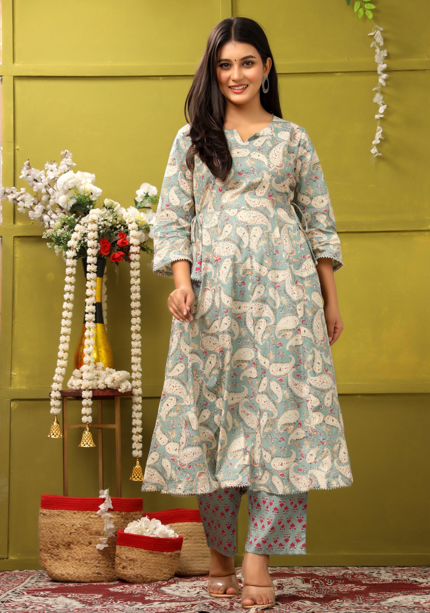 Kusum Anarkali Flower Printed Suit Set