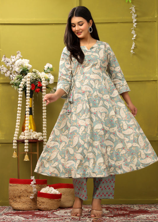 Kusum Anarkali Flower Printed Suit Set