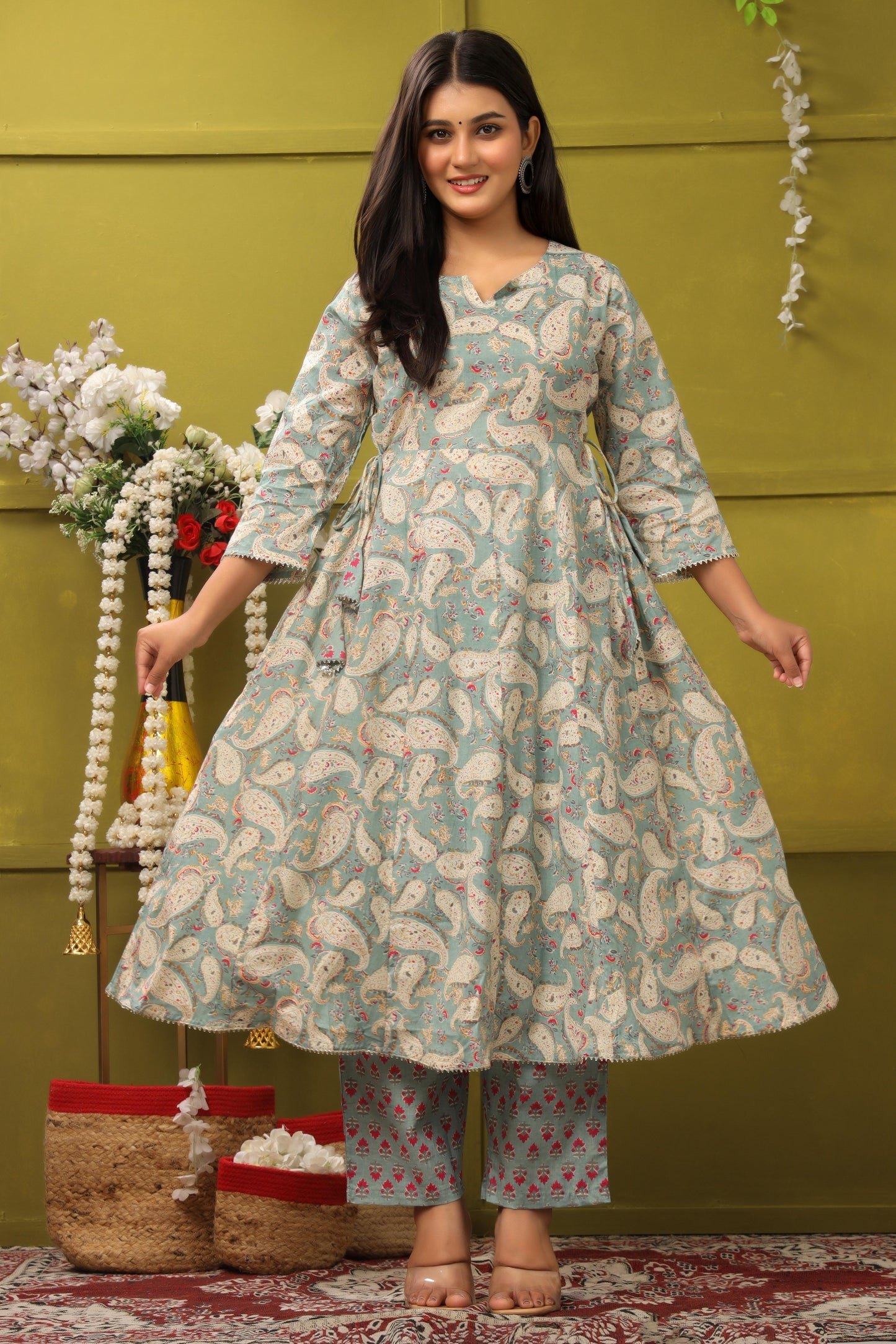Kusum Anarkali Flower Printed Suit Set