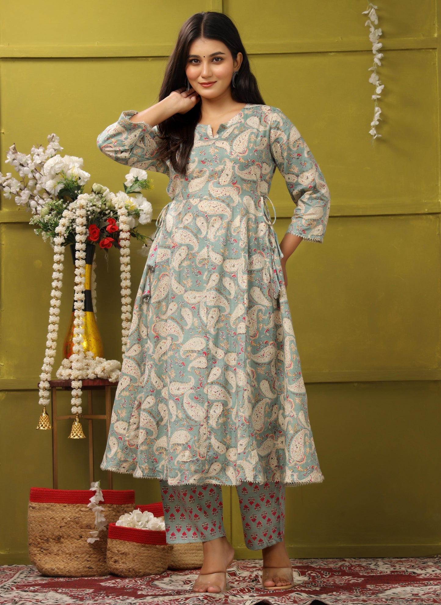 Kusum Anarkali Flower Printed Suit Set