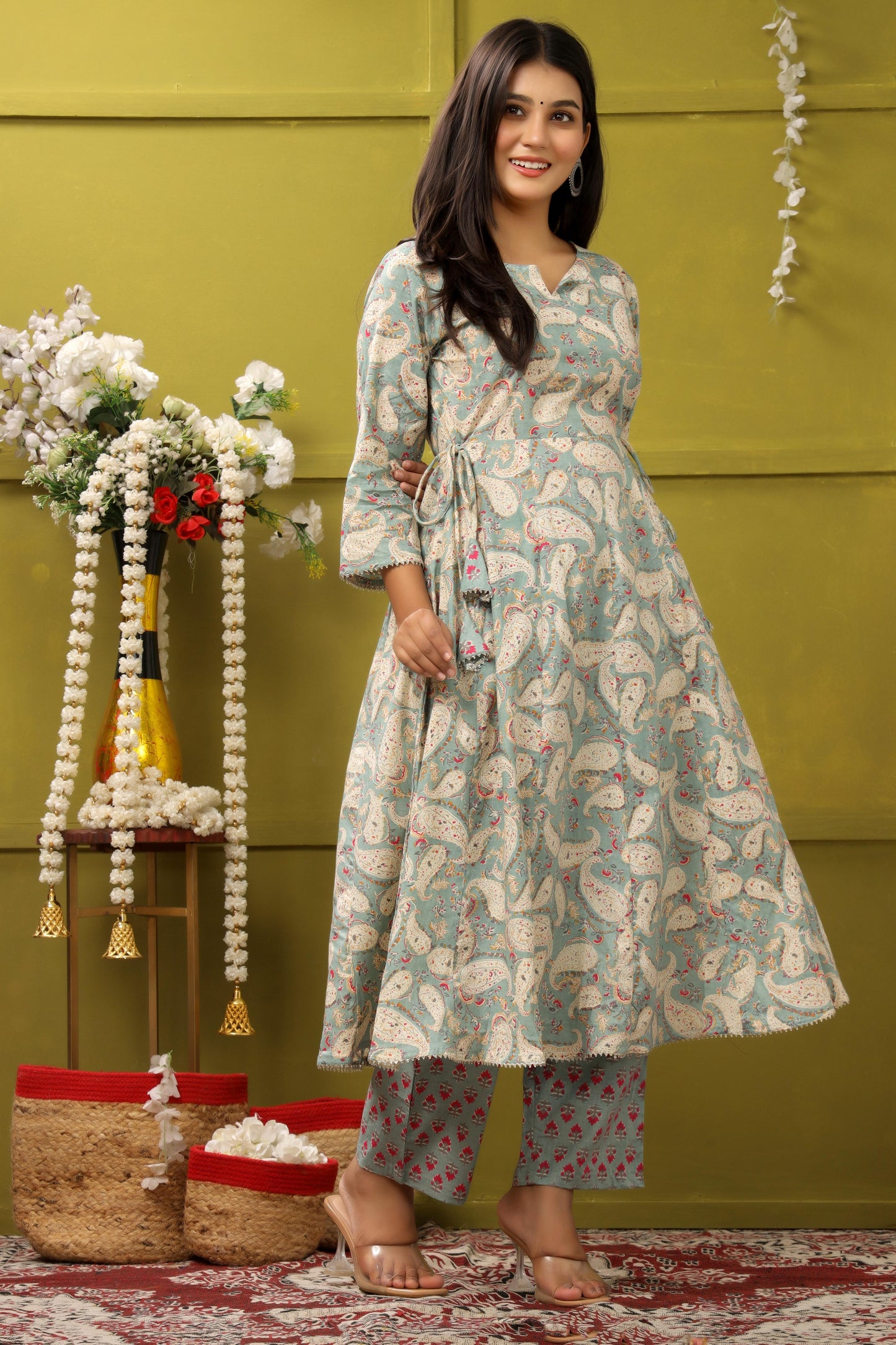 Kusum Anarkali Flower Printed Suit Set