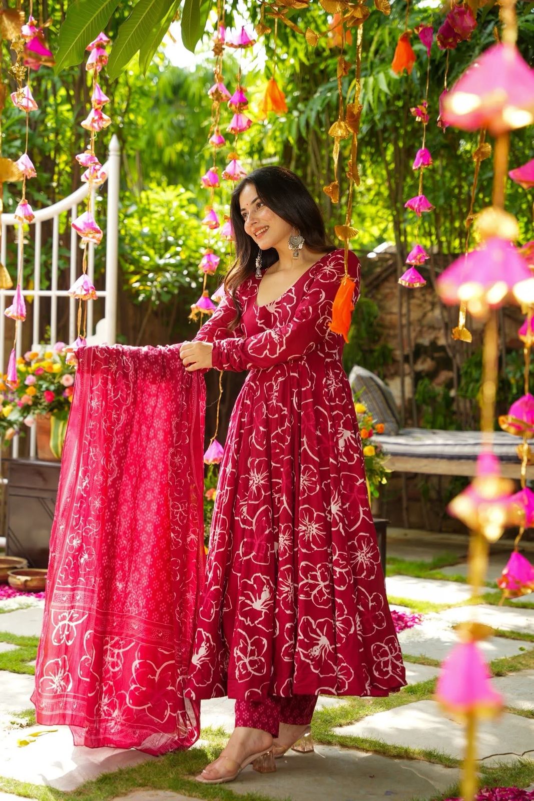 Ekanika Pink Anarkali Suit Set