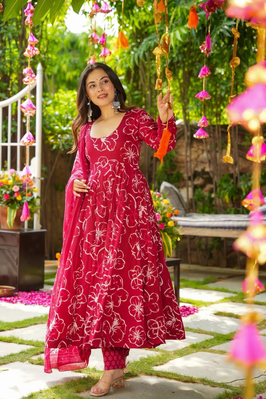Ekanika Pink Anarkali Suit Set