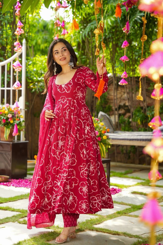 Ekanika Pink Anarkali Suit Set