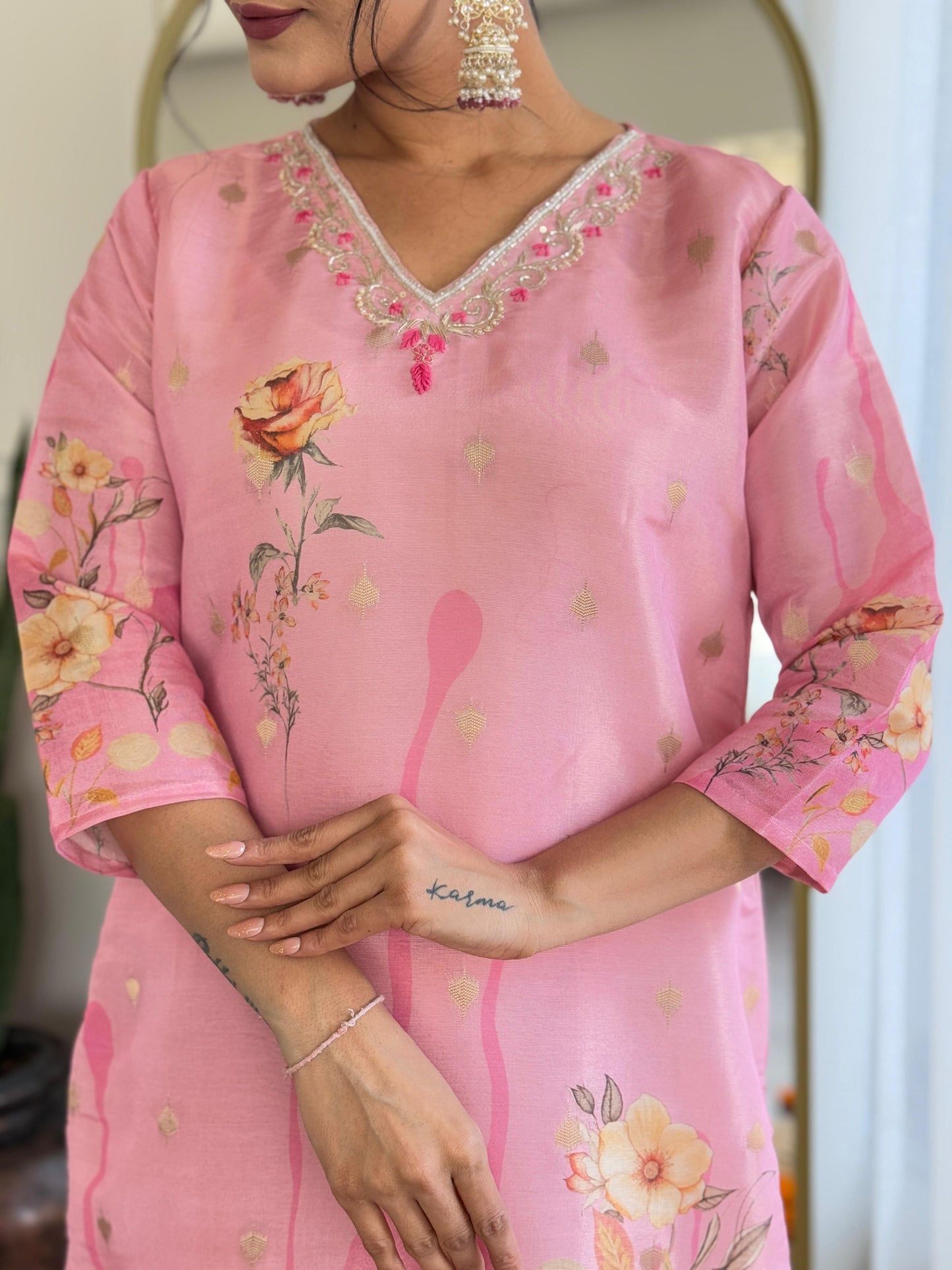 Aabha Simmer Jacquard Suit Set