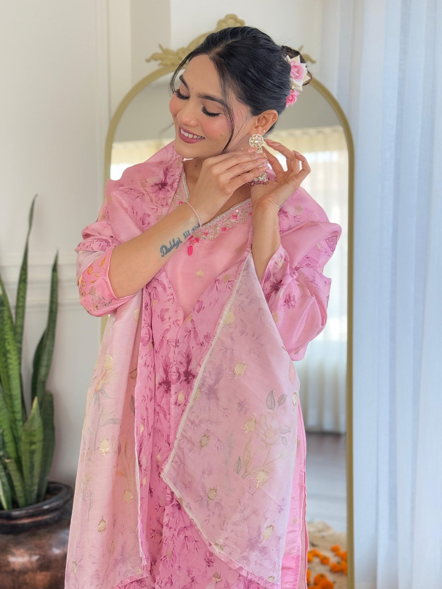 Aabha Simmer Jacquard Suit Set