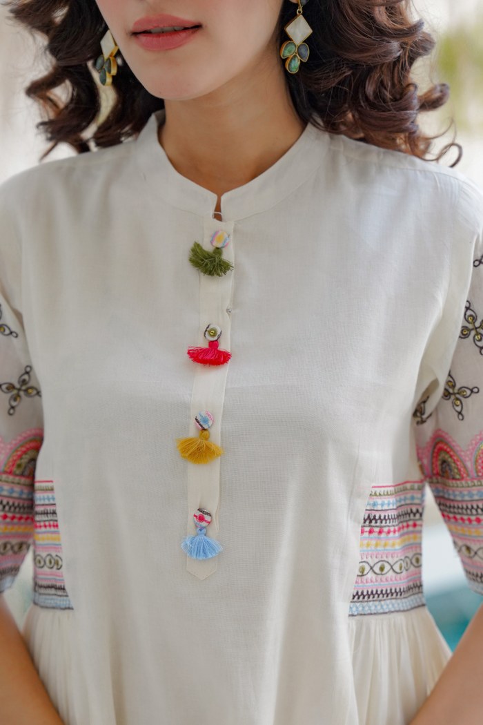 Nikhar White Kurta Suit Set