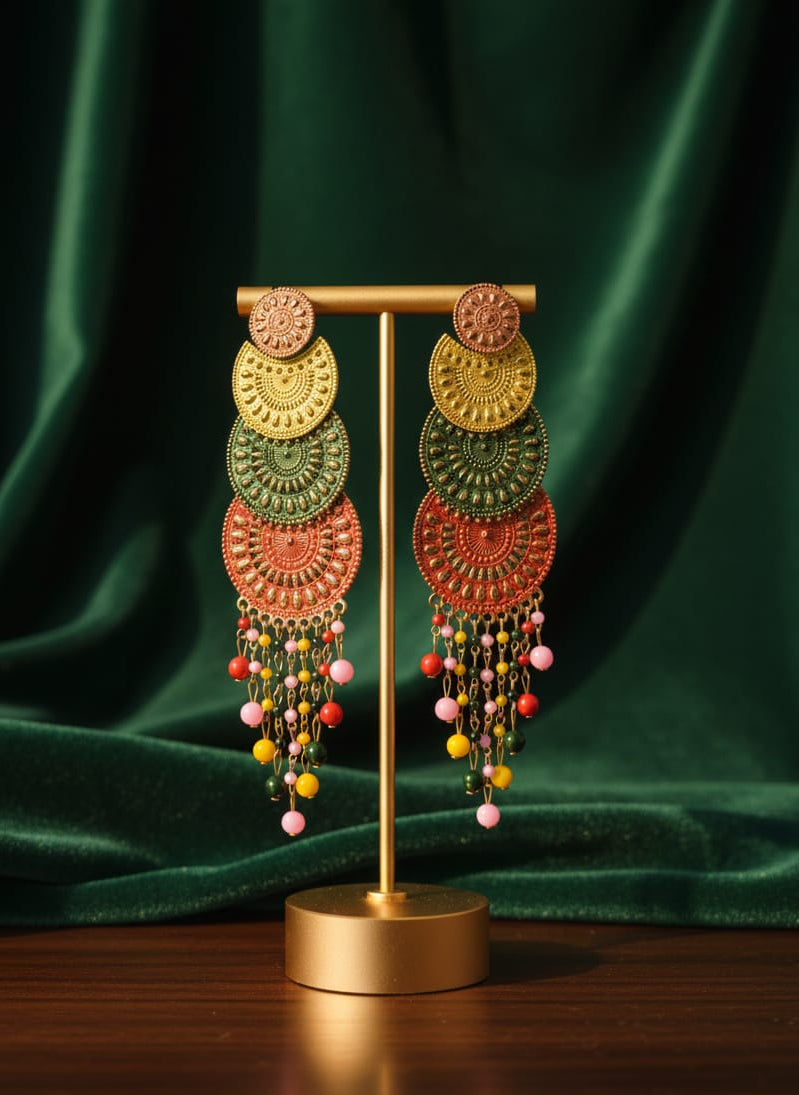 Multi-Color Bohemian Chandbali Drops