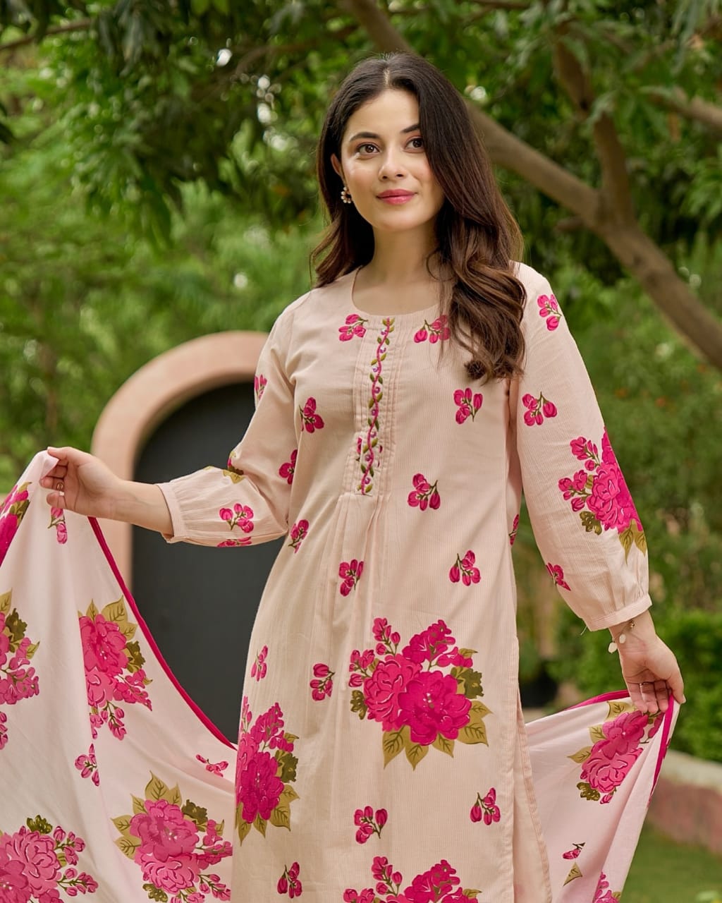 Sara Blush Pink Floral Suit Set