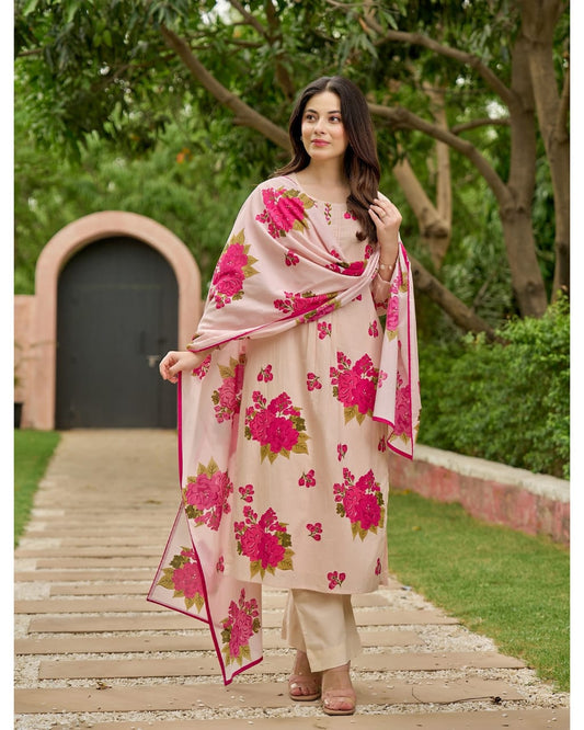 Sara Blush Pink Floral Suit Set