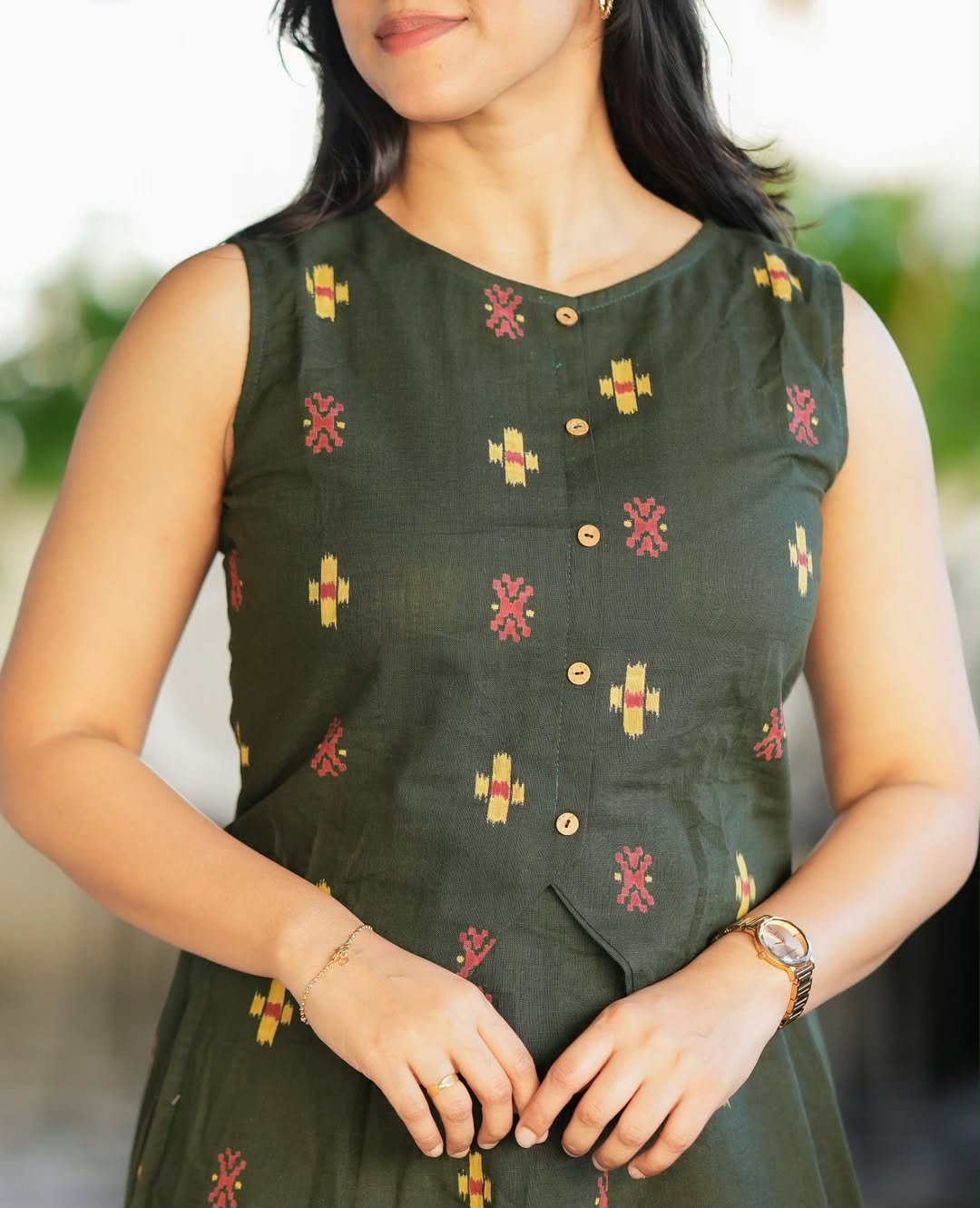 Silvia Charcoal Printed Cotton Skirt & Top Co-ord Set