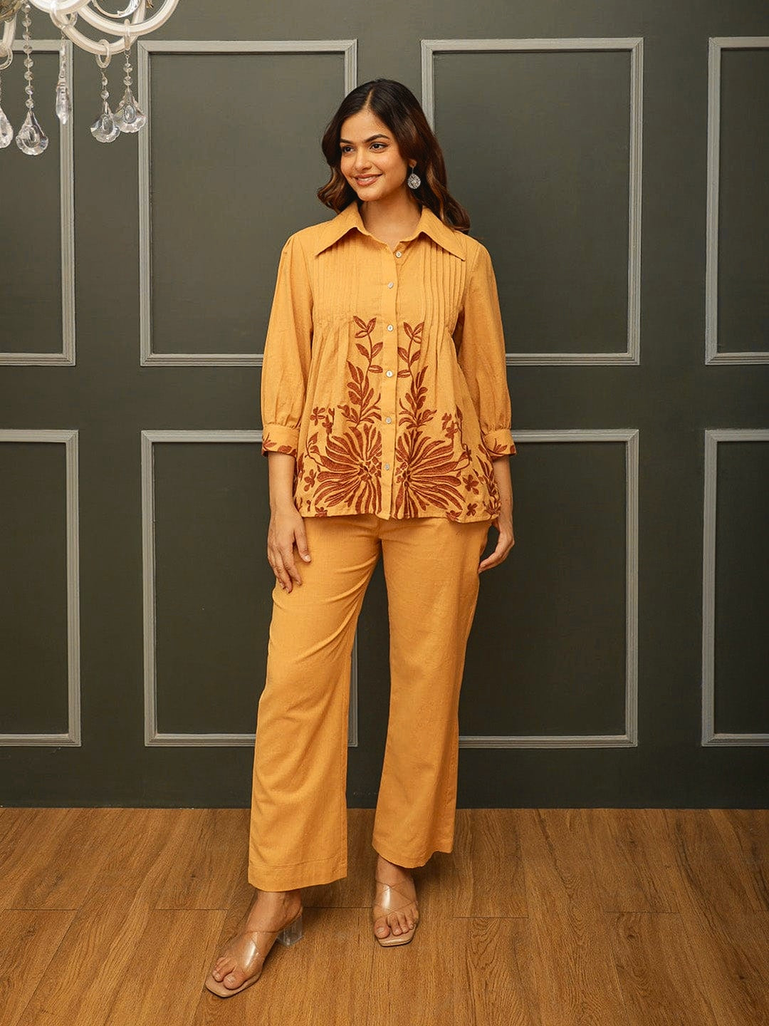Yelena Embroidery kurti with pant Co-ord Set