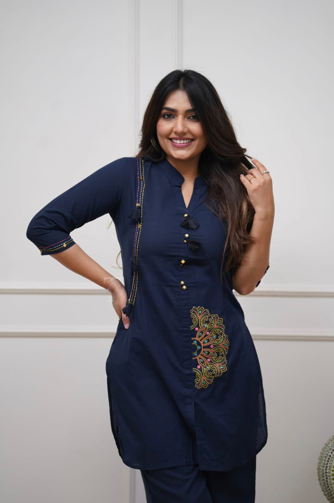 Fiora Pure Cotton Embroidered Co-ord Set