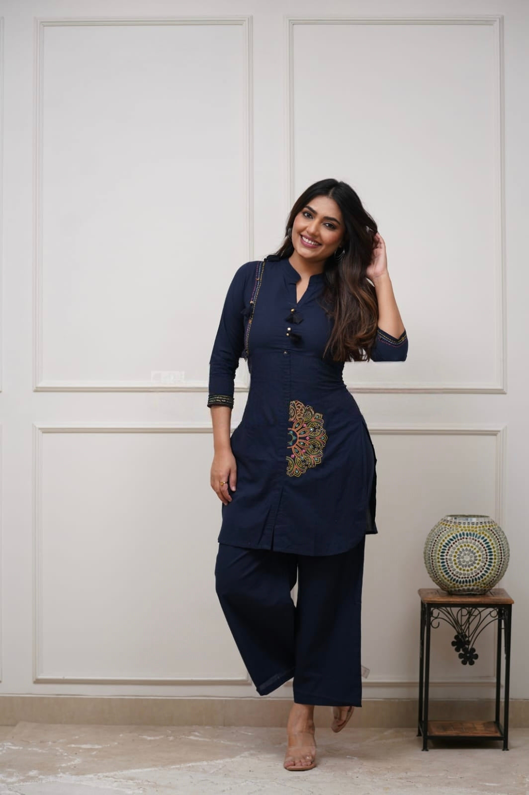 Fiora Pure Cotton Embroidered Co-ord Set