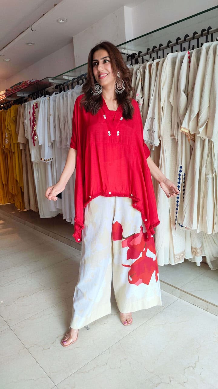 Silvana Kaftan Top & Printed Palazzo Co-ord Set