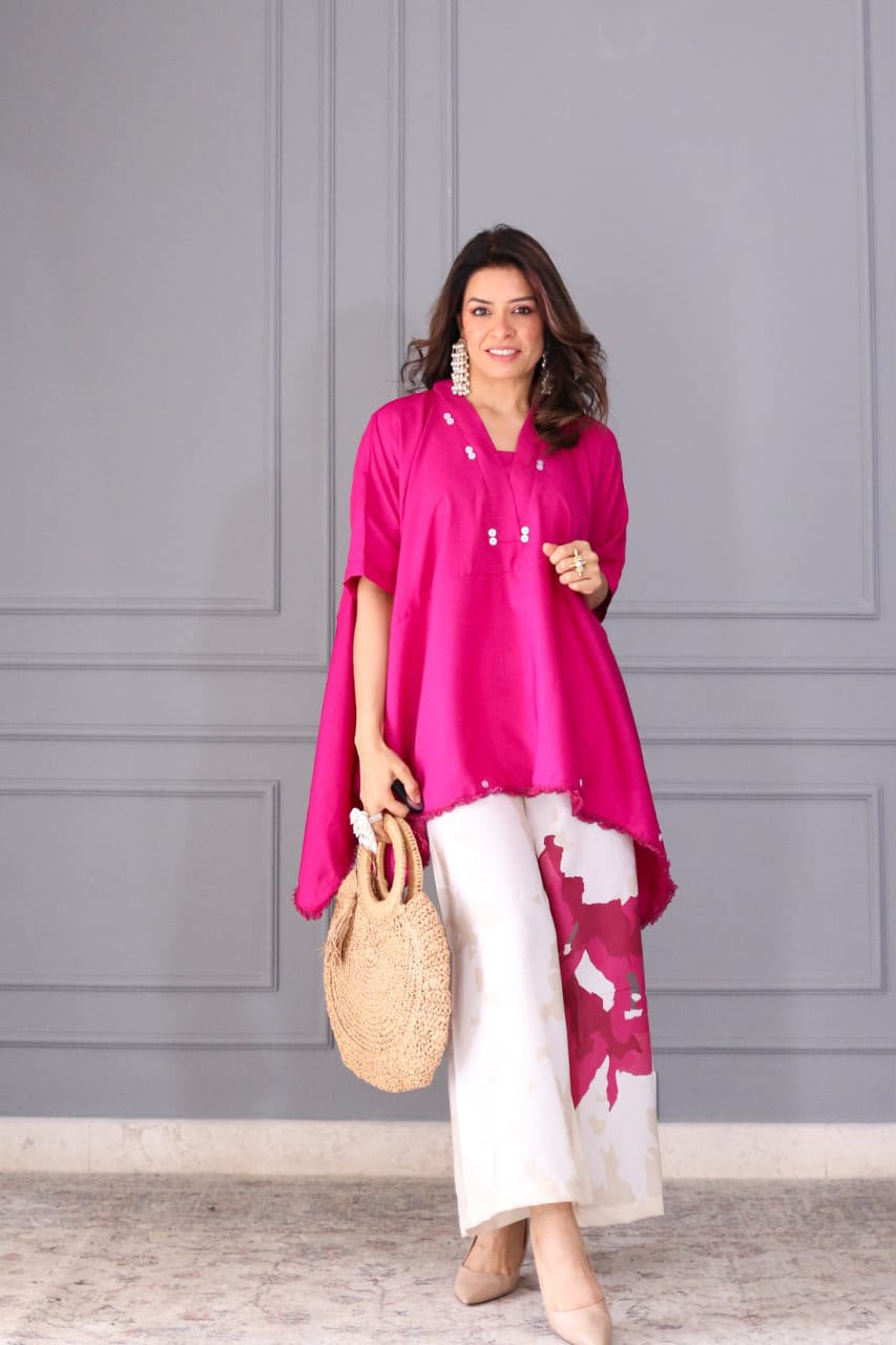 Silvana Kaftan Top & Printed Palazzo Co-ord Set