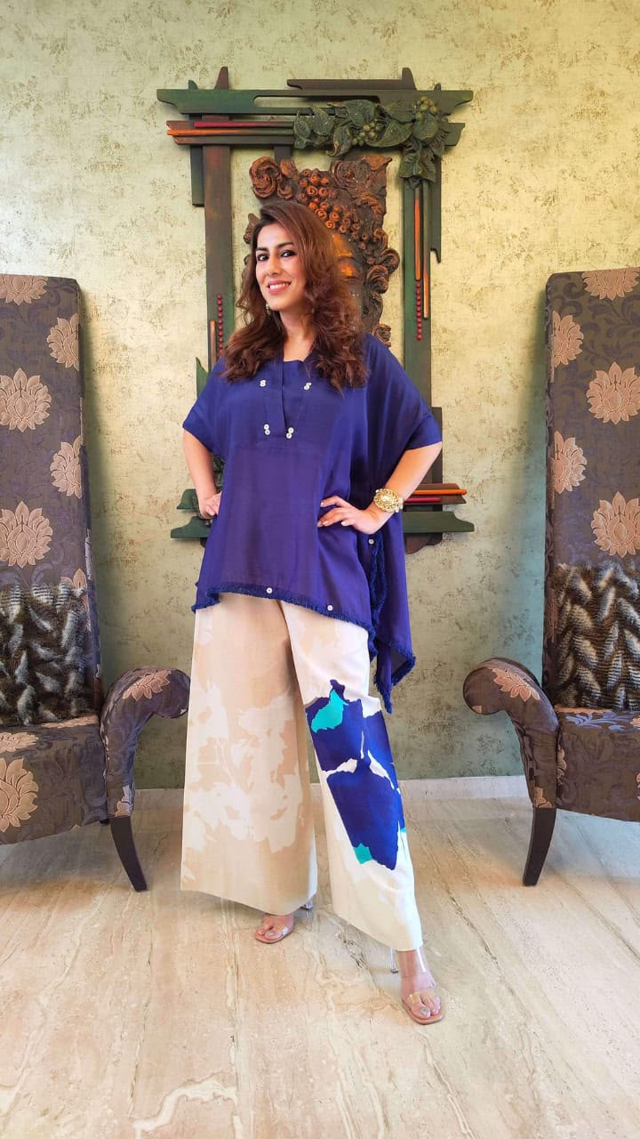 Silvana Kaftan Top & Printed Palazzo Co-ord Set