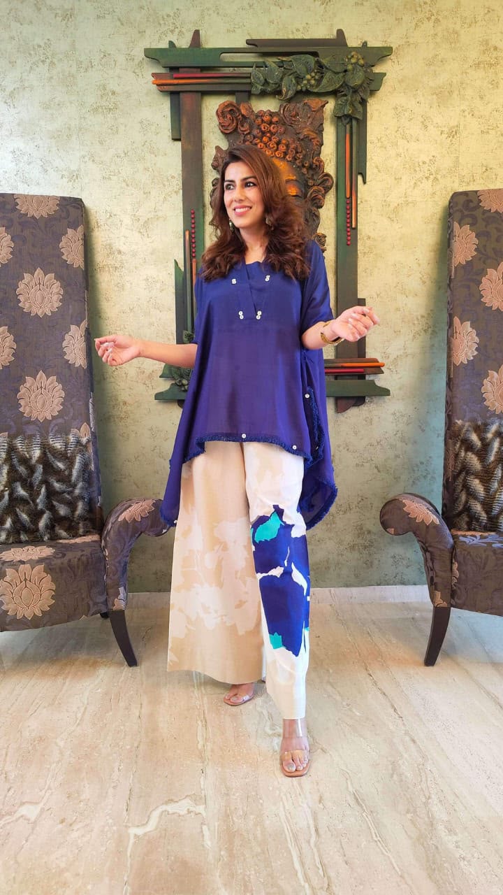 Silvana Kaftan Top & Printed Palazzo Co-ord Set