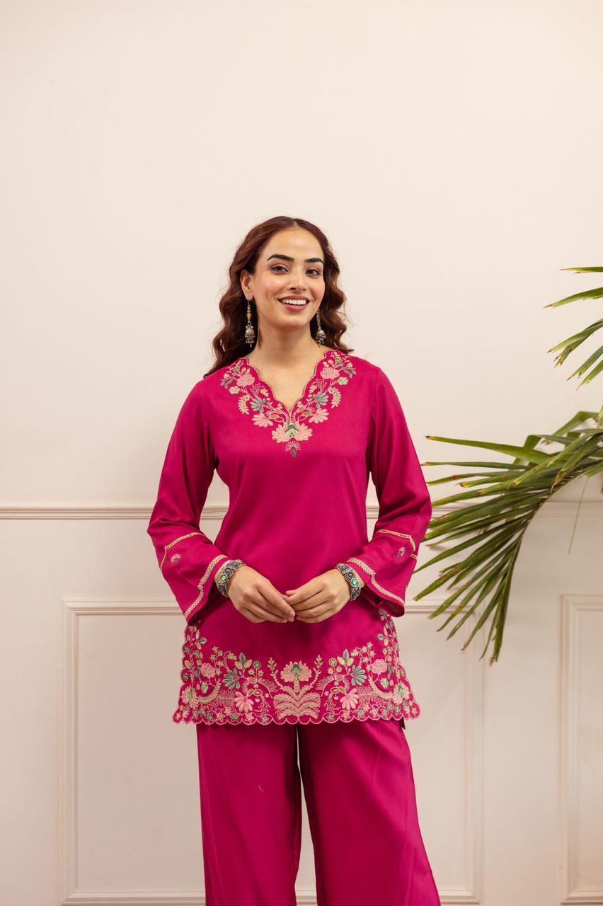 Rhea Cotton Heavy Embroidered Co-ord Set