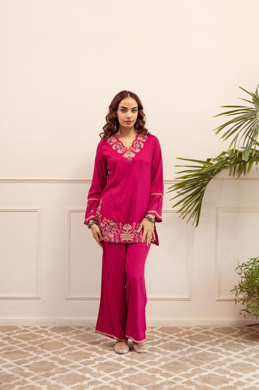 Rhea Cotton Heavy Embroidered Co-ord Set