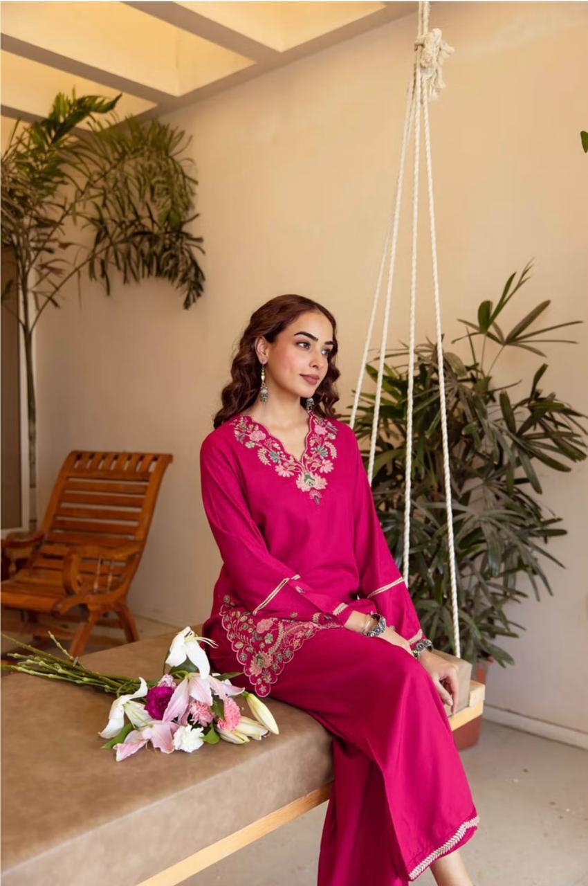 Rhea Cotton Heavy Embroidered Co-ord Set