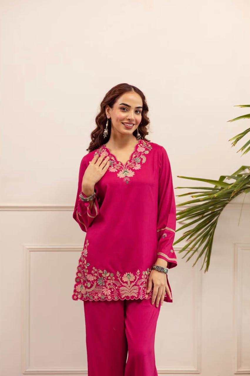 Rhea Cotton Heavy Embroidered Co-ord Set