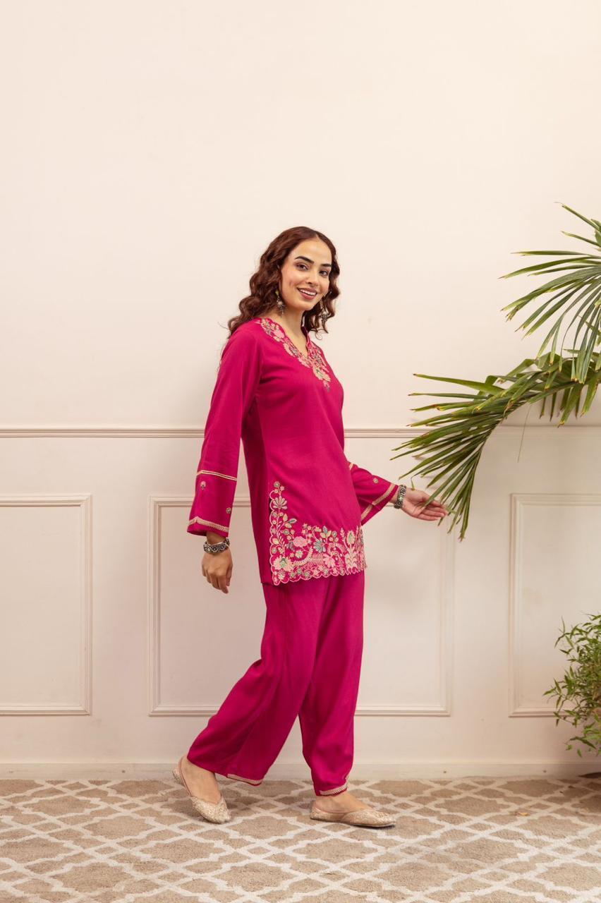 Rhea Cotton Heavy Embroidered Co-ord Set