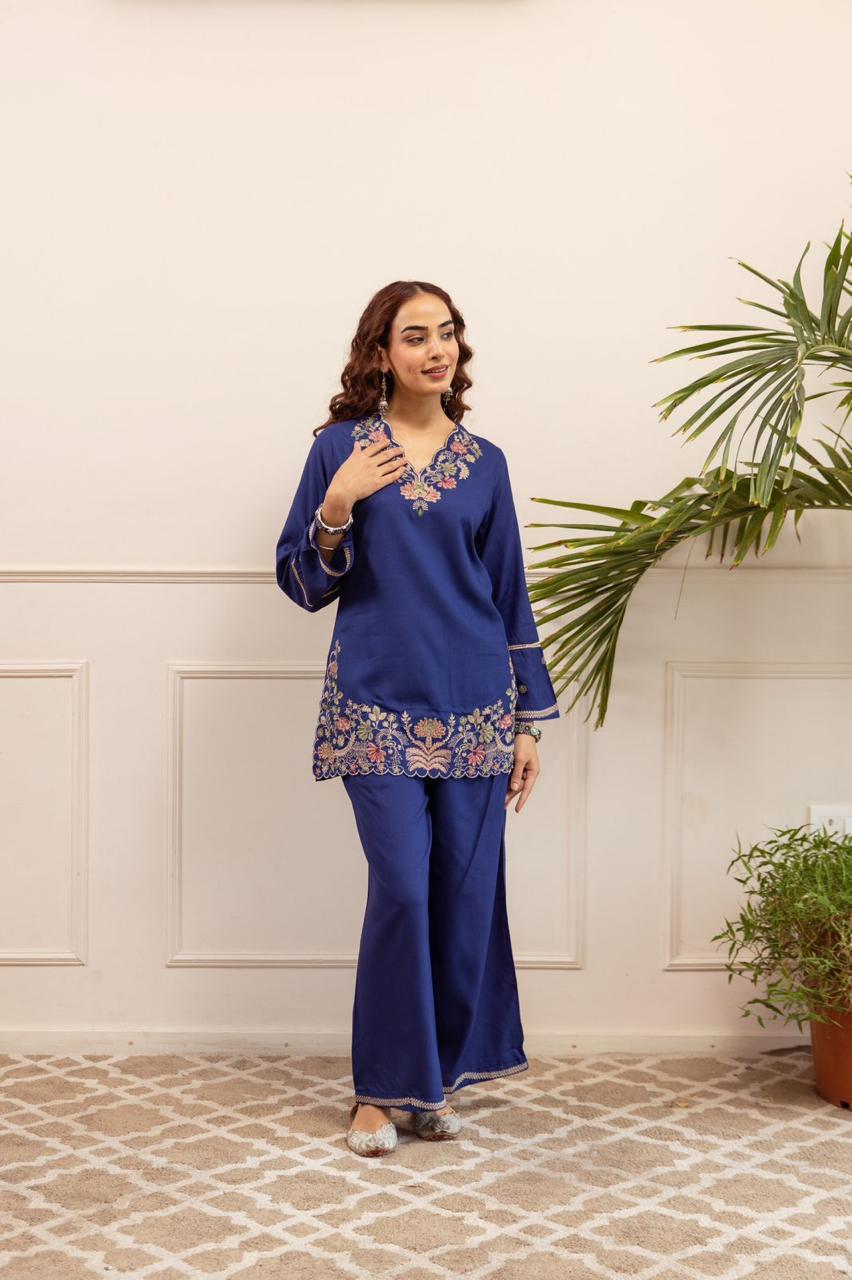 Rhea Cotton Heavy Embroidered Co-ord Set