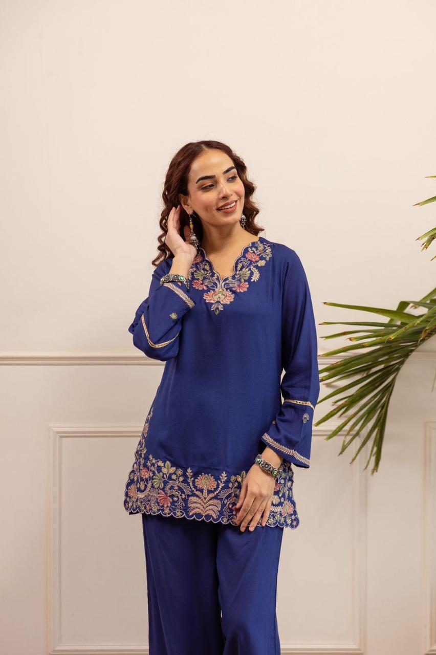 Rhea Cotton Heavy Embroidered Co-ord Set