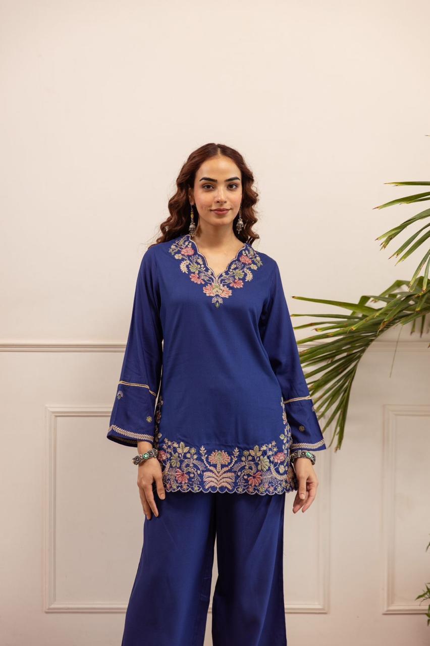 Rhea Cotton Heavy Embroidered Co-ord Set