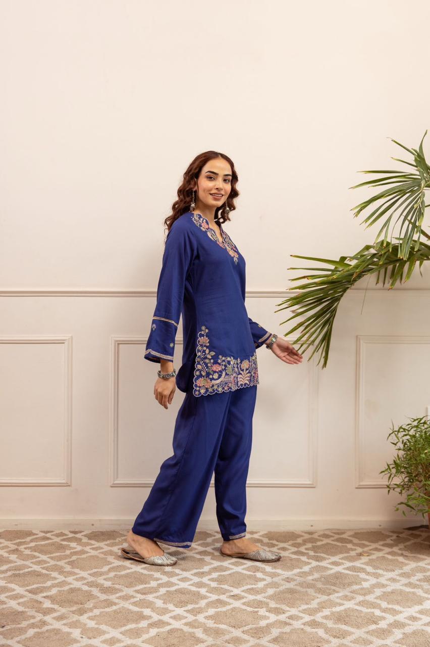 Rhea Cotton Heavy Embroidered Co-ord Set
