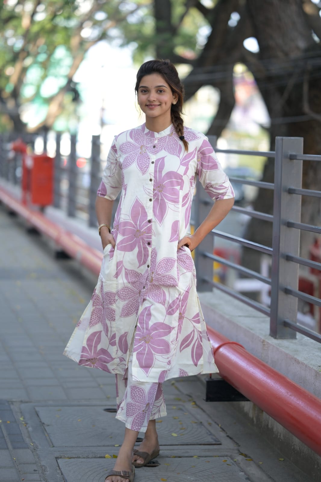 Neera Cotton A-Line Floral Printed Co-ord Set