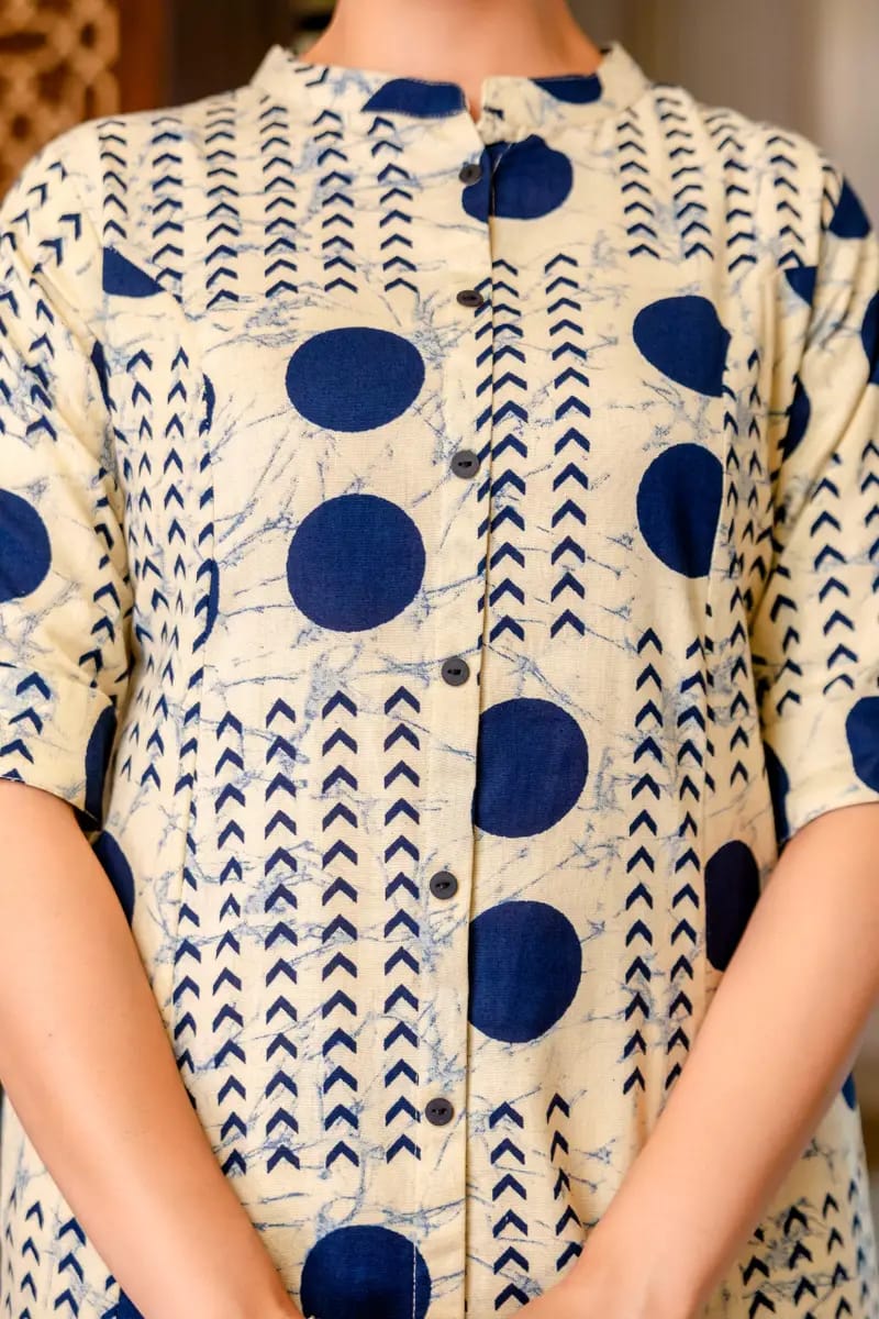 Misha Cotton Geometric Print A-Line Co-ord Set
