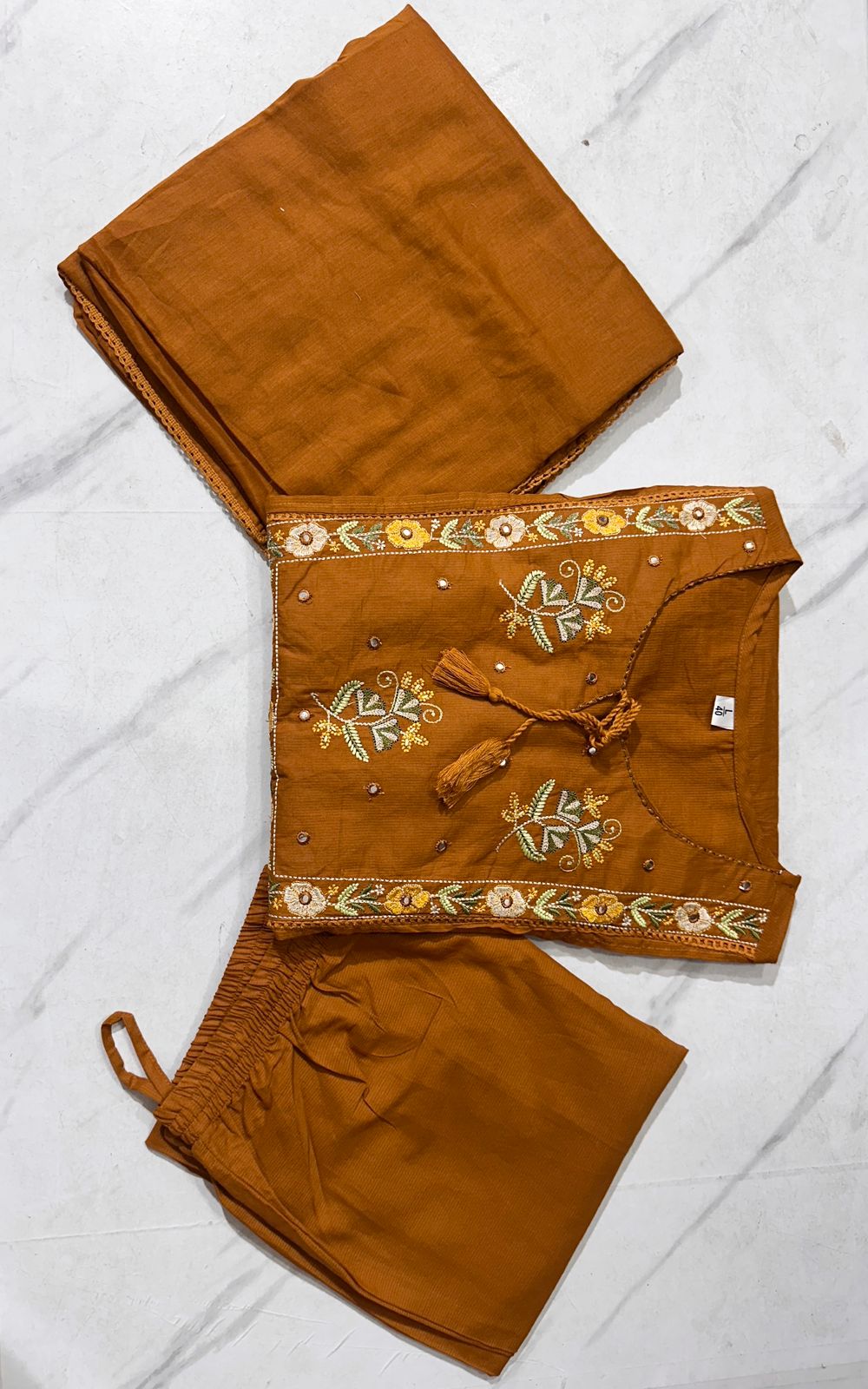Somya Pure Cotton Embroidered Kurta Set with Dupatta