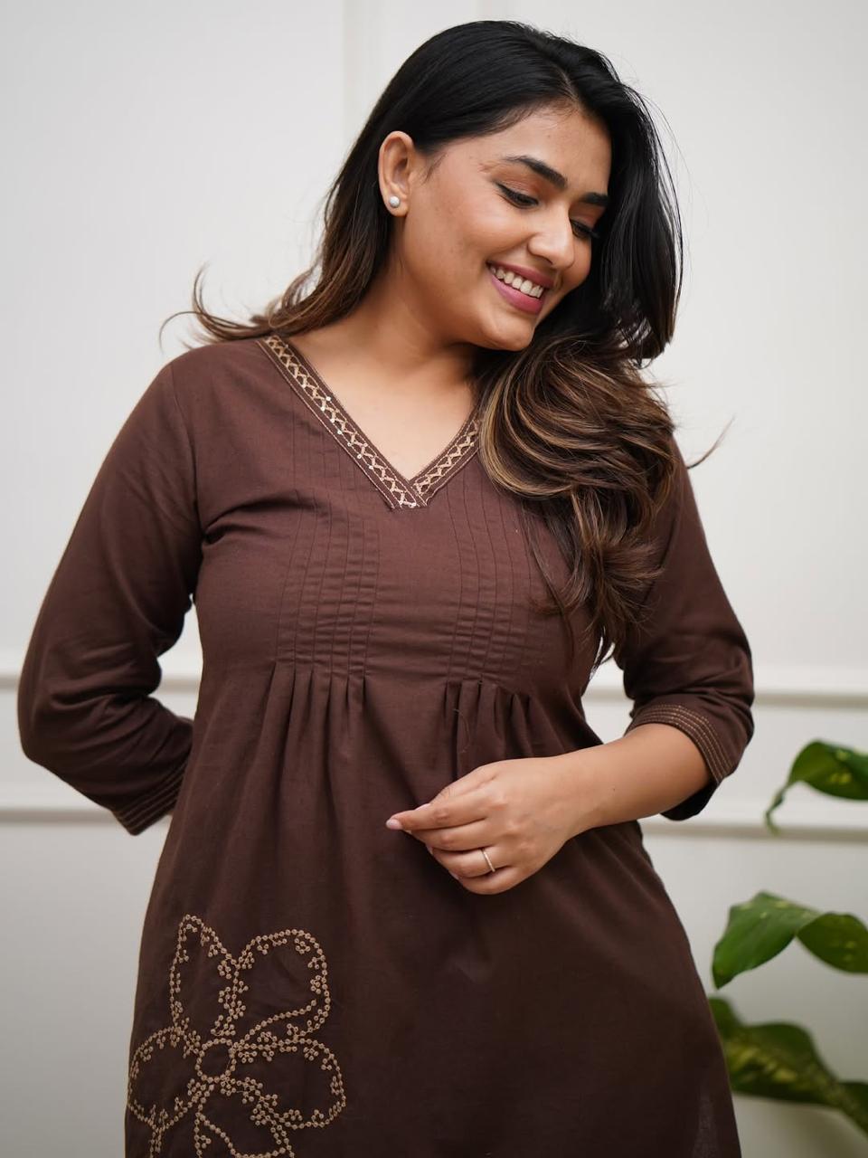 Zoya Embroidered Pure Cotton Co-Ord Set