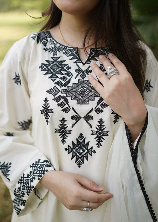 Roshi Embroidery Mul-Cotton Salwar Suit Set