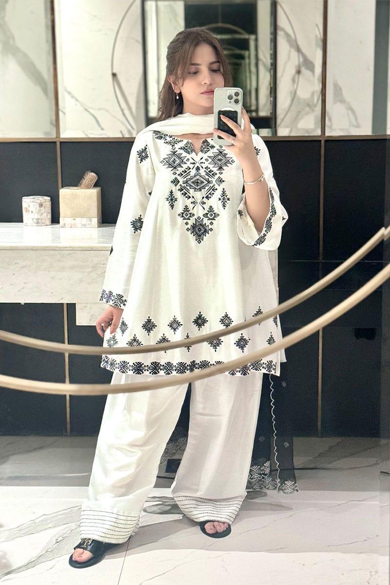 Roshi Embroidery Mul-Cotton Salwar Suit Set