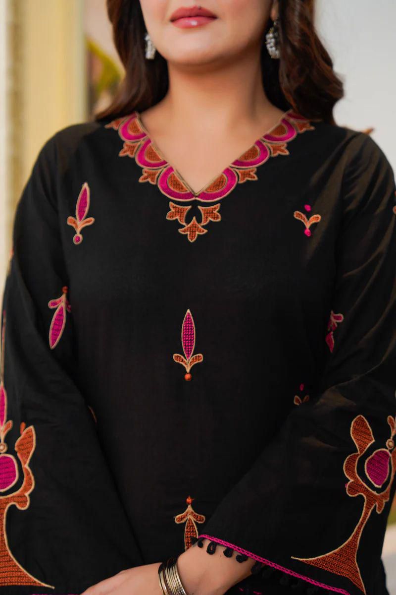 Samira Embroidered Cotton Kurta and Palazzo Set