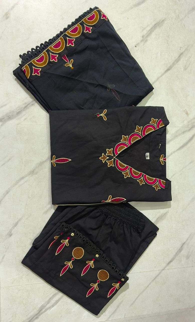 Samira Embroidered Cotton Kurta and Palazzo Set