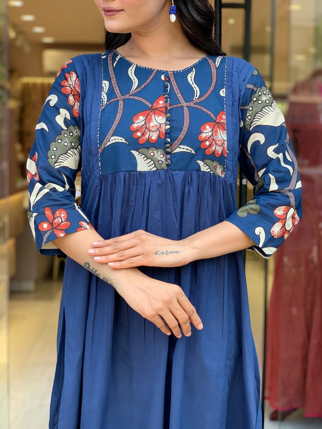 Sana Navy Blue Anarkali Kurta Set