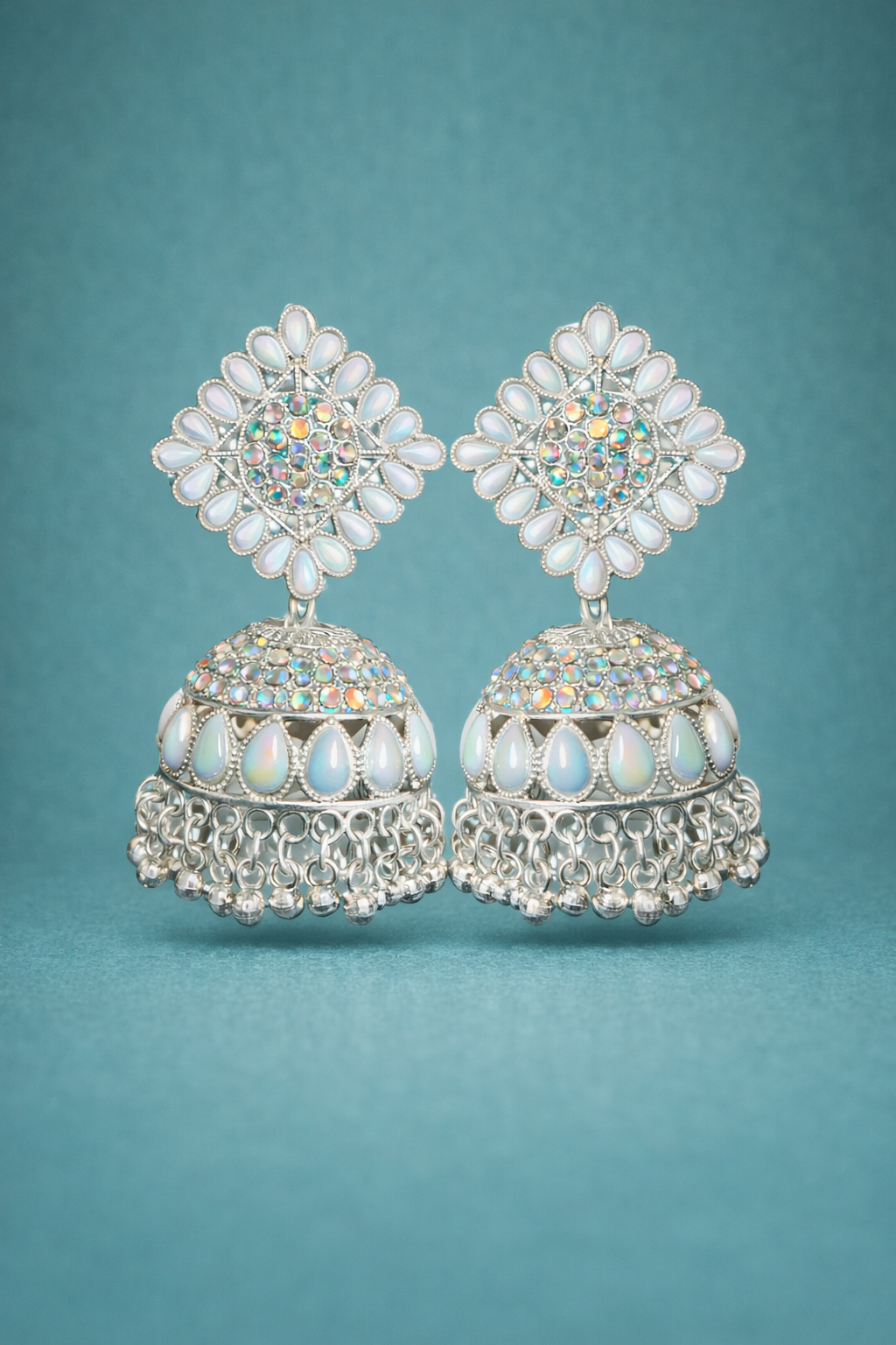 Meenakari Leaf Jhumkas